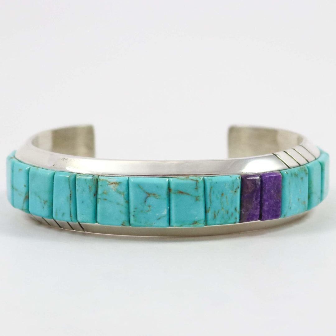 Turquoise and Sugilite Cuff by Michael and Causandra Dukepoo - Garland's