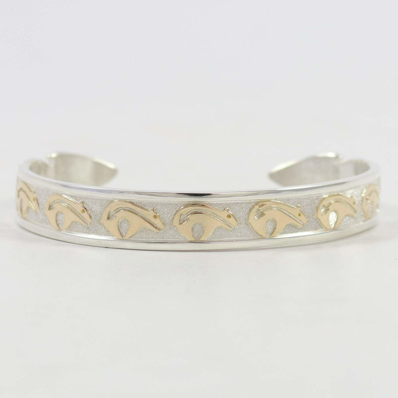 Gold on Silver Bear Cuff by Robert Taylor - Garland&