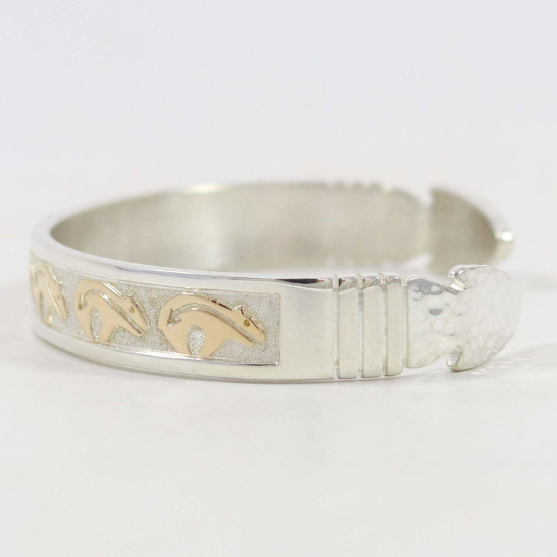 Gold on Silver Bear Cuff by Robert Taylor - Garland&