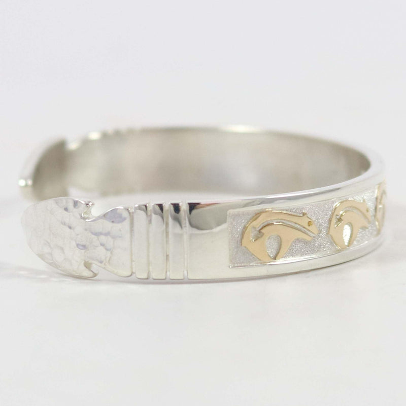 Gold on Silver Bear Cuff by Robert Taylor - Garland&