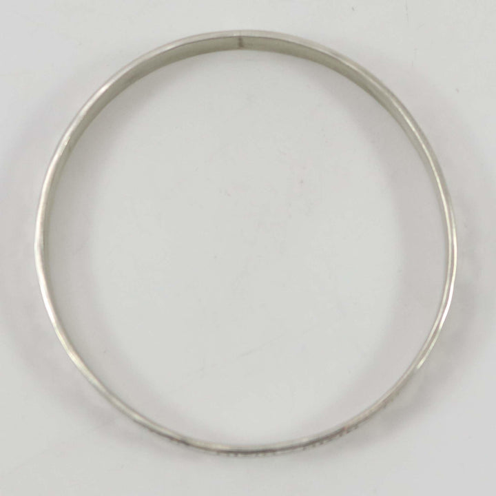 Stamped Silver Bangle by Roland Begay - Garland's