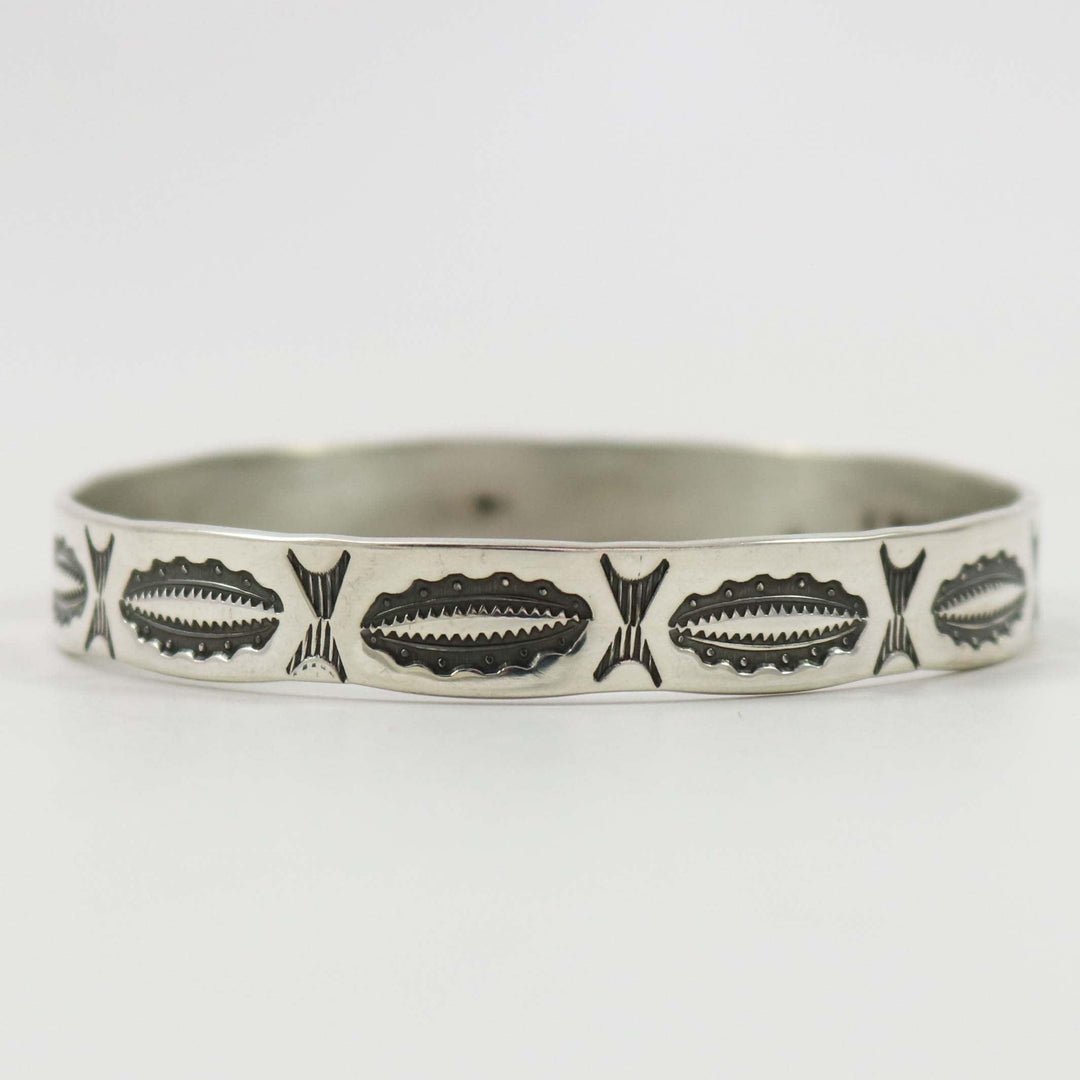 Stamped Silver Bangle by Roland Begay - Garland's