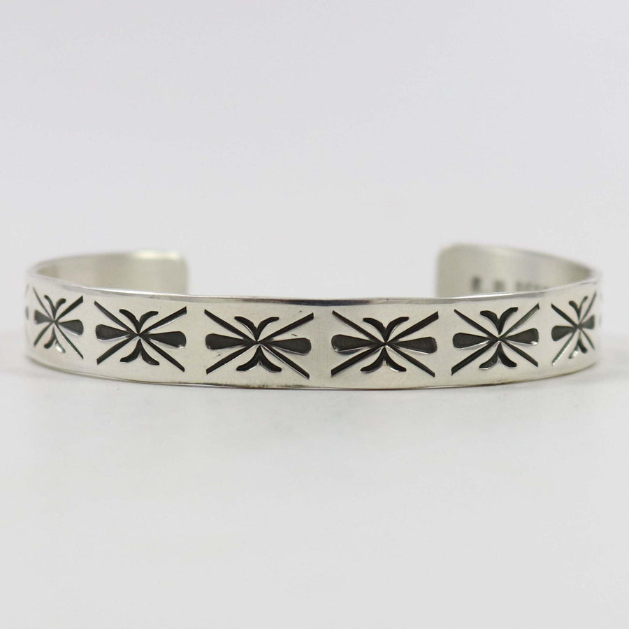 Stamped Silver Cuff by Roland Begay - Garland's