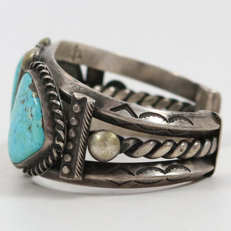 1930s Turquoise Cuff by Ike Wilson - Garland&