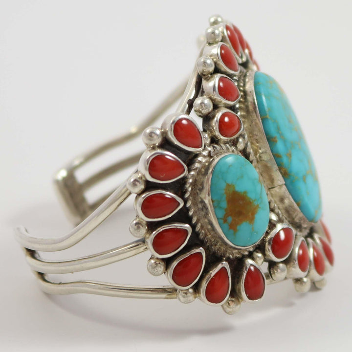 Coral and Turquoise Cuff by Clarissa and Vernon Hale - Garland's