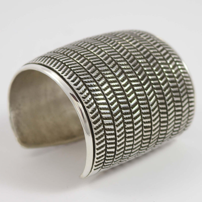 Stamped Silver Cuff by Cippy Crazyhorse - Garland&