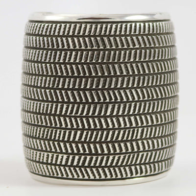 Stamped Silver Cuff by Cippy Crazyhorse - Garland's