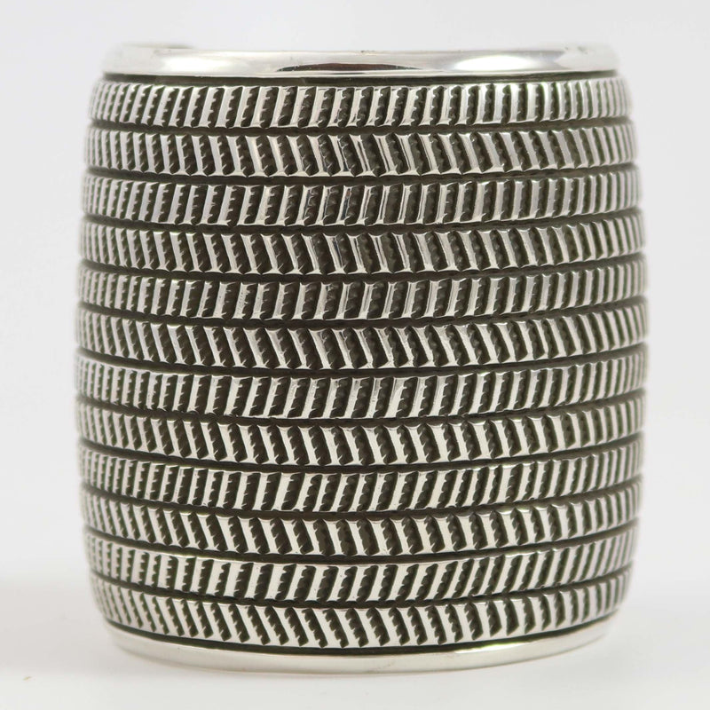 Stamped Silver Cuff by Cippy Crazyhorse - Garland&