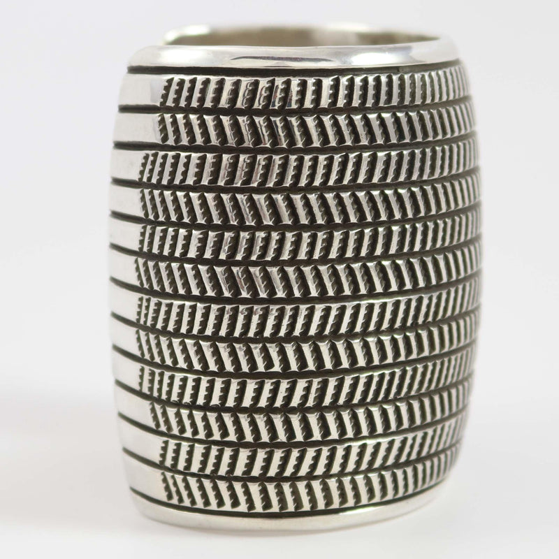 Stamped Silver Cuff by Cippy Crazyhorse - Garland&