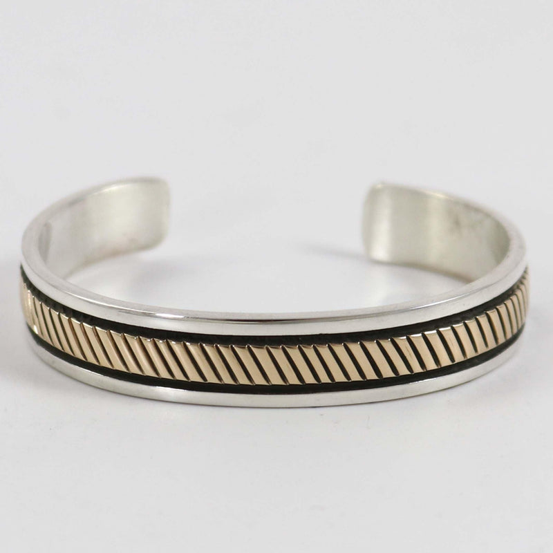 Gold on Silver Cuff by Bruce Morgan - Garland&