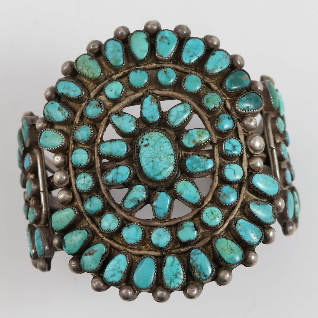 1930s Turquoise Cluster Cuff by Vintage Collection - Garland's