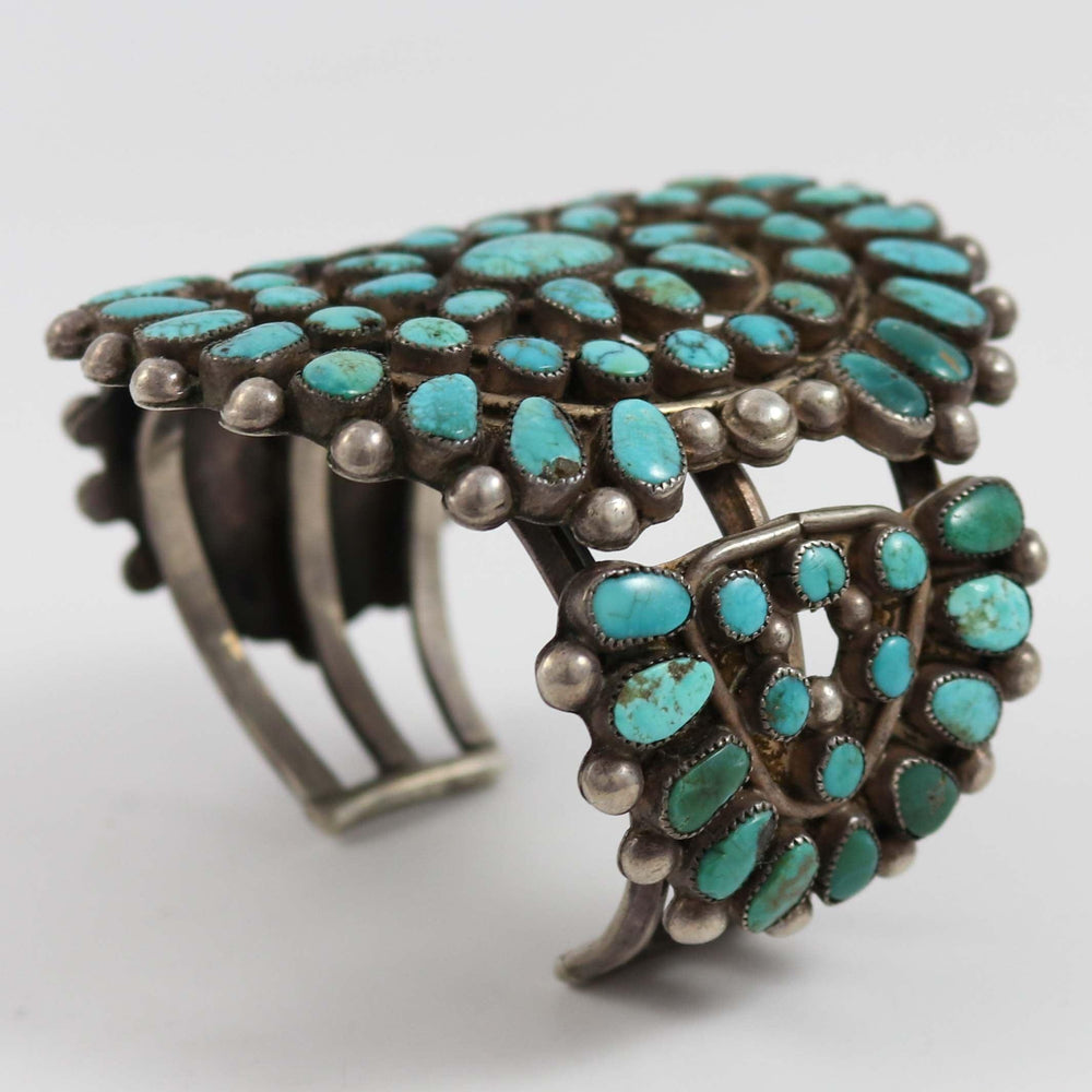 1930s Turquoise Cluster Cuff by Vintage Collection - Garland's