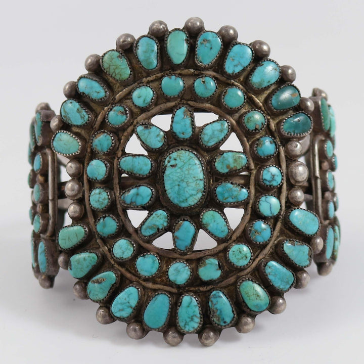 1930s Turquoise Cluster Cuff by Vintage Collection - Garland's
