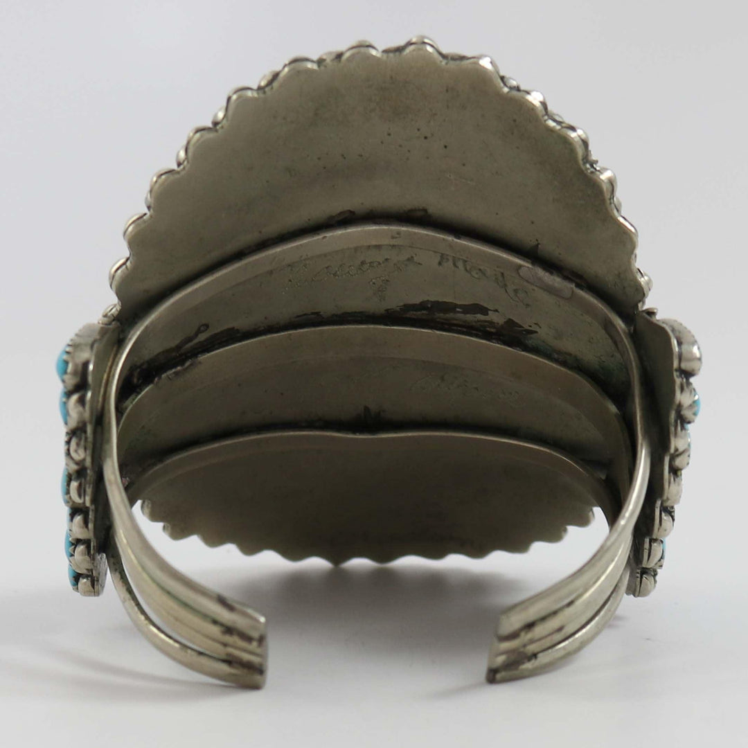 1980s Turquoise Cluster Cuff by Joseph White Fox - Garland's