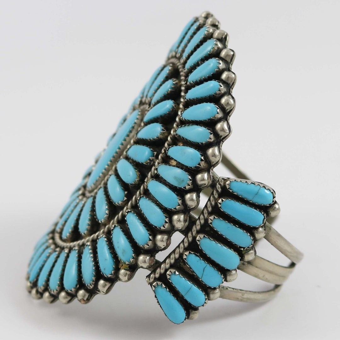1980s Turquoise Cluster Cuff by Joseph White Fox - Garland's