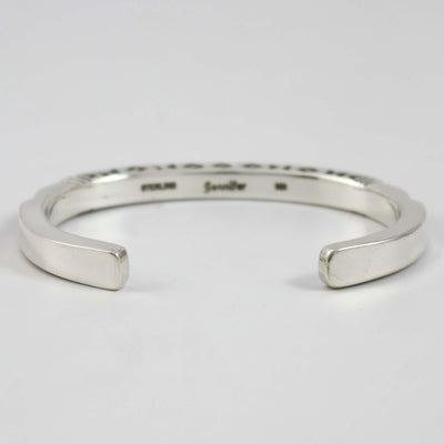 Stamped Gold on Silver Cuff by Jennifer Curtis - Garland's