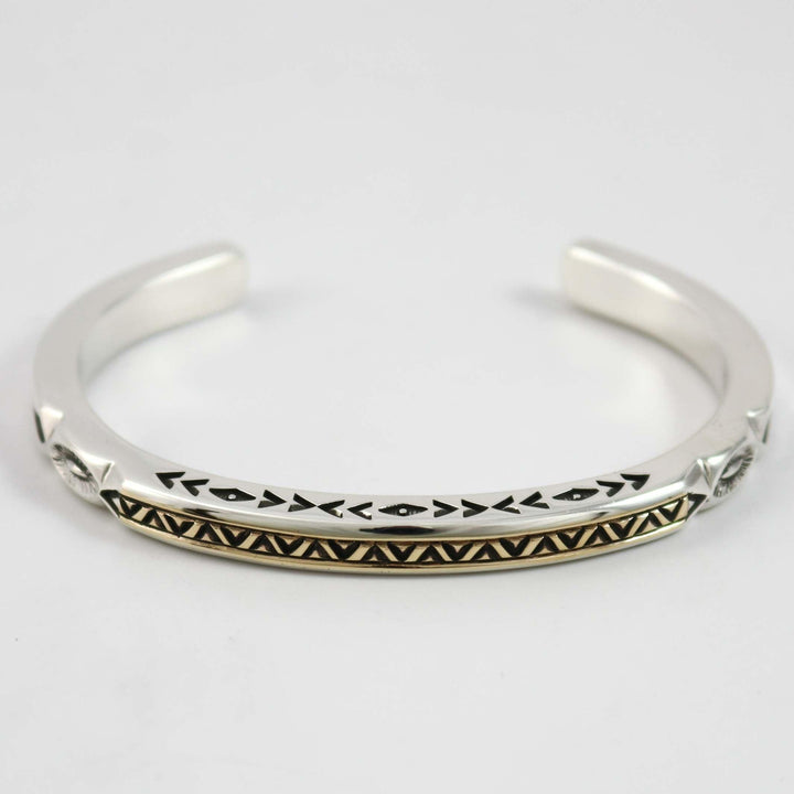 Stamped Gold on Silver Cuff by Jennifer Curtis - Garland's