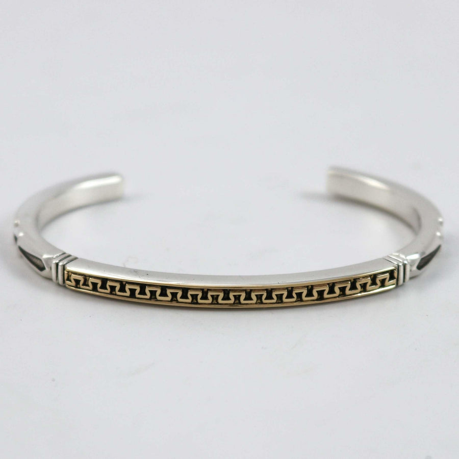 Stamped Gold on Silver Cuff by Jennifer Curtis - Garland's