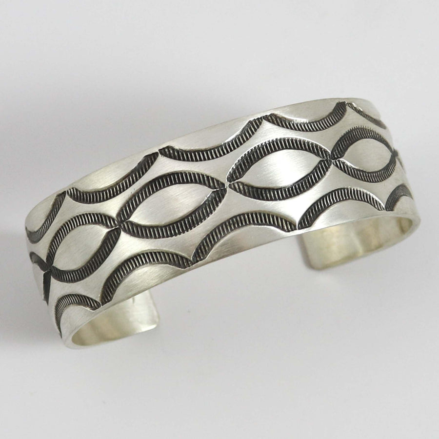Stamped Silver Cuff by Justin Benally - Garland's