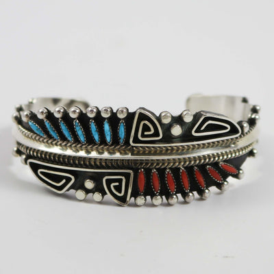 Turquoise and Coral Cuff by Billy Betoney - Garland's