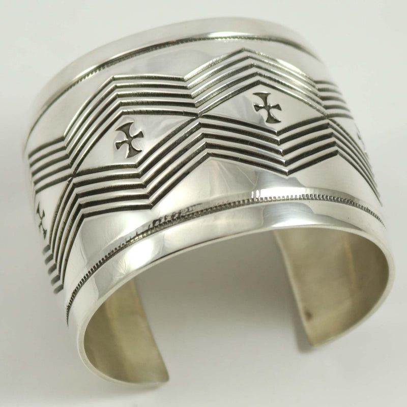 Stamped Silver Cuff by Edison Cummings - Garland&