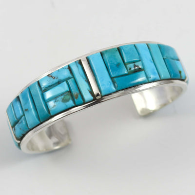 Turquoise Inlay Cuff by Edison Yazzie - Garland's