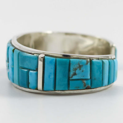 Turquoise Inlay Cuff by Edison Yazzie - Garland's