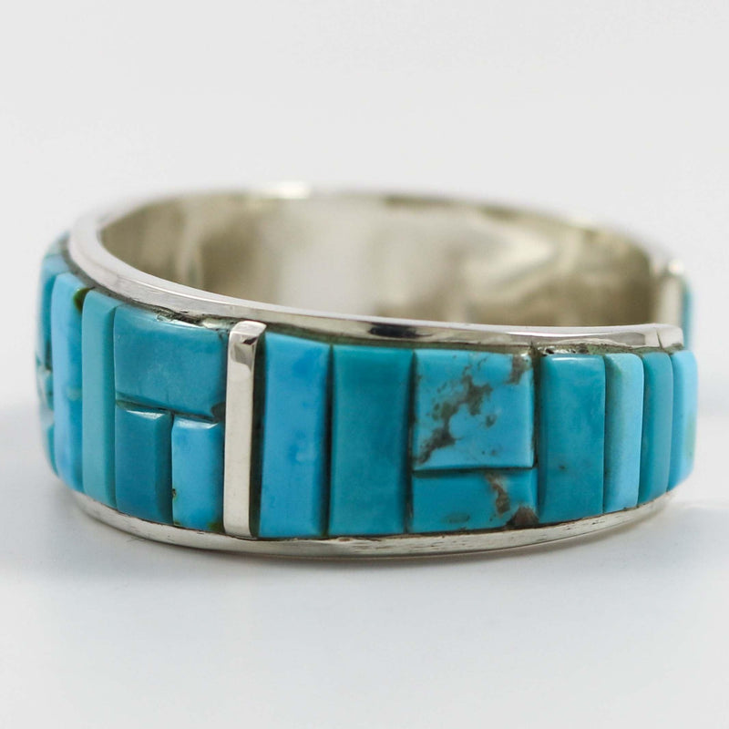 Turquoise Inlay Cuff by Edison Yazzie - Garland&