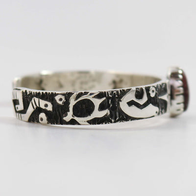 Bisbee Turquoise Petroglyph Cuff by Kee Yazzie - Garland's