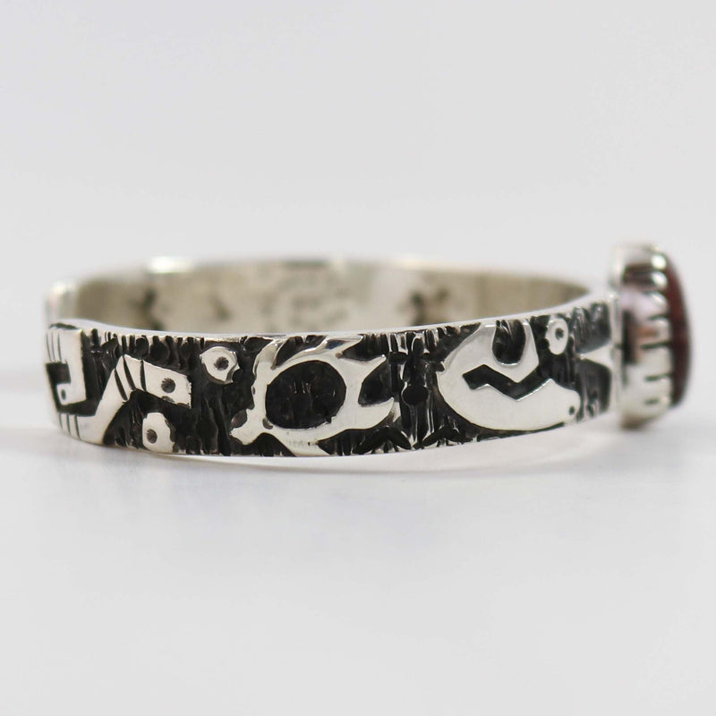Bisbee Turquoise Petroglyph Cuff by Kee Yazzie - Garland&