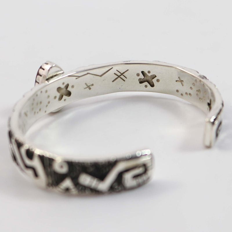 Bisbee Turquoise Petroglyph Cuff by Kee Yazzie - Garland&