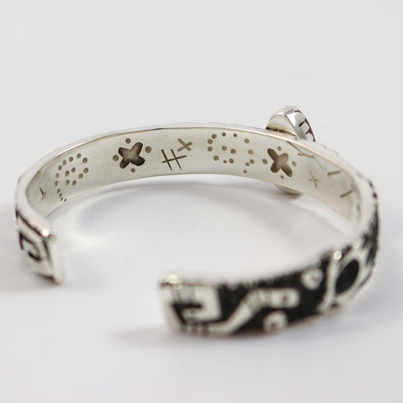 Bisbee Turquoise Petroglyph Cuff by Kee Yazzie - Garland&