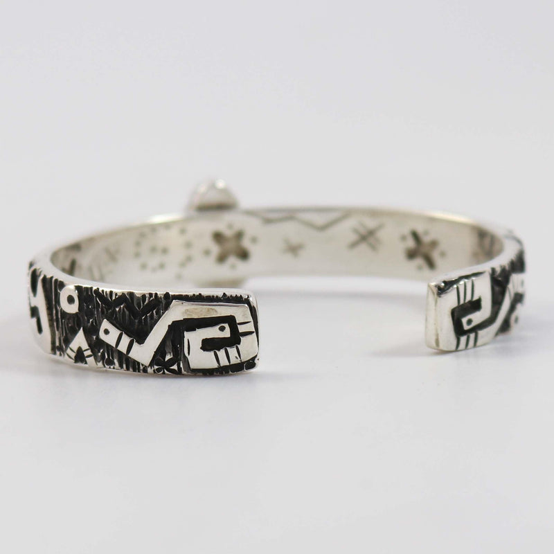 Bisbee Turquoise Petroglyph Cuff by Kee Yazzie - Garland&