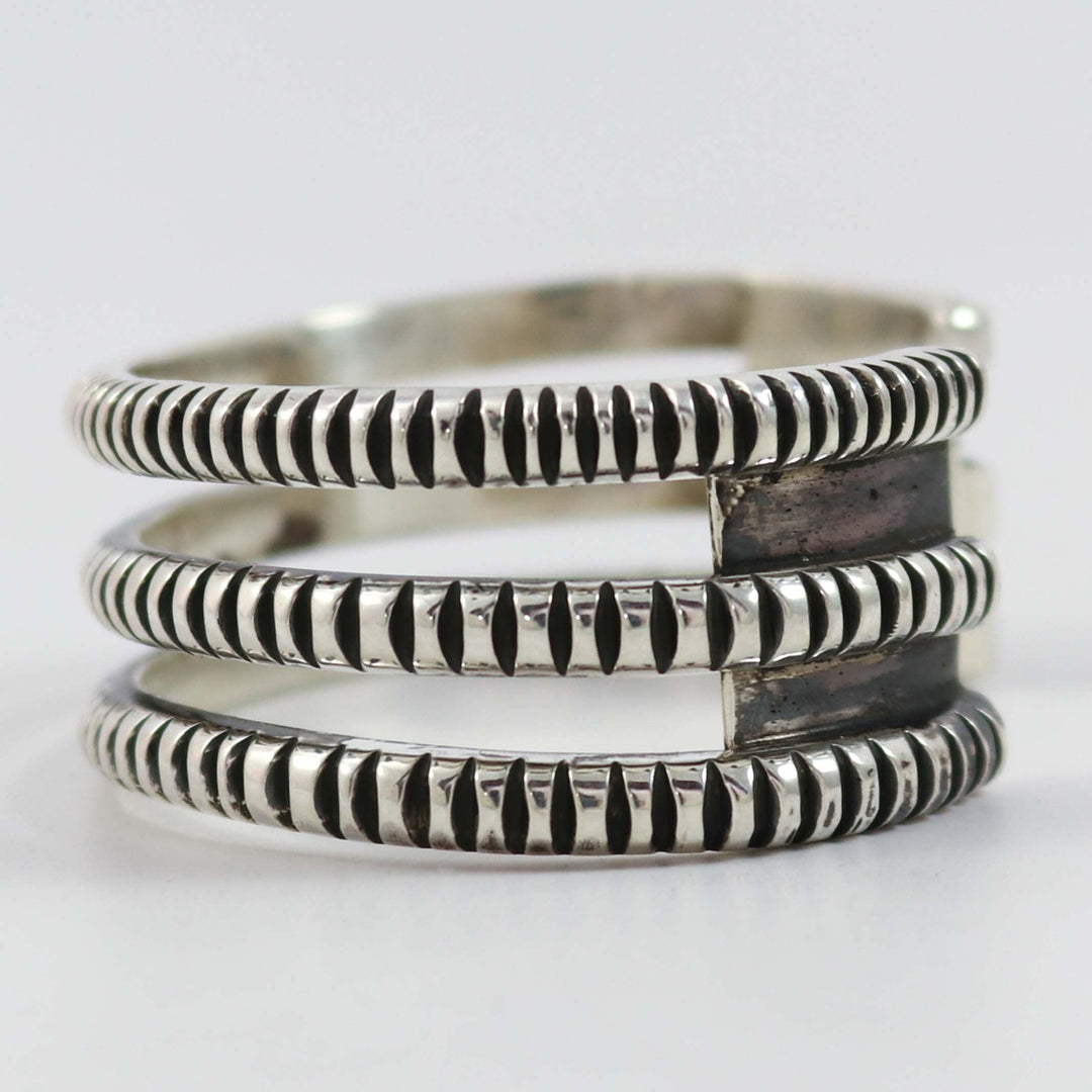 Filed Silver Cuff by Kee Yazzie - Garland's