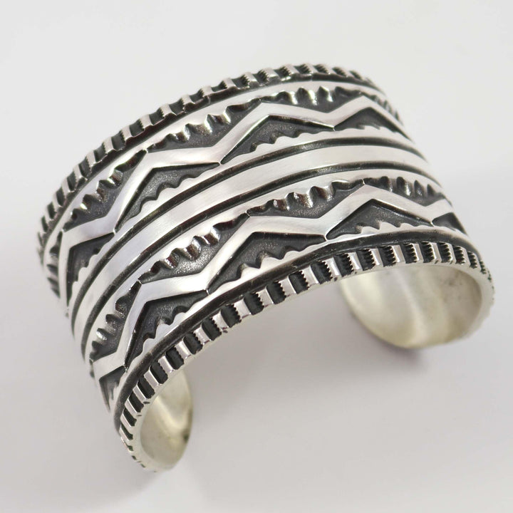 Stamped Silver Cuff by Elvira Bill - Garland's