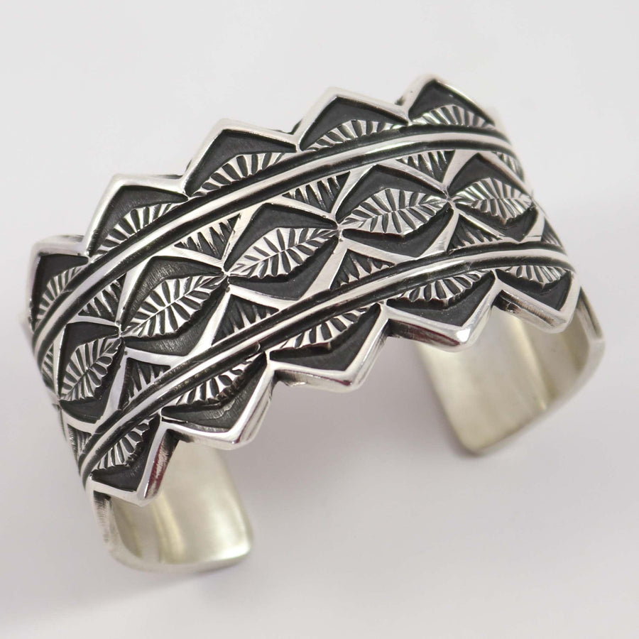 Stamped Silver Cuff by Elvira Bill - Garland's