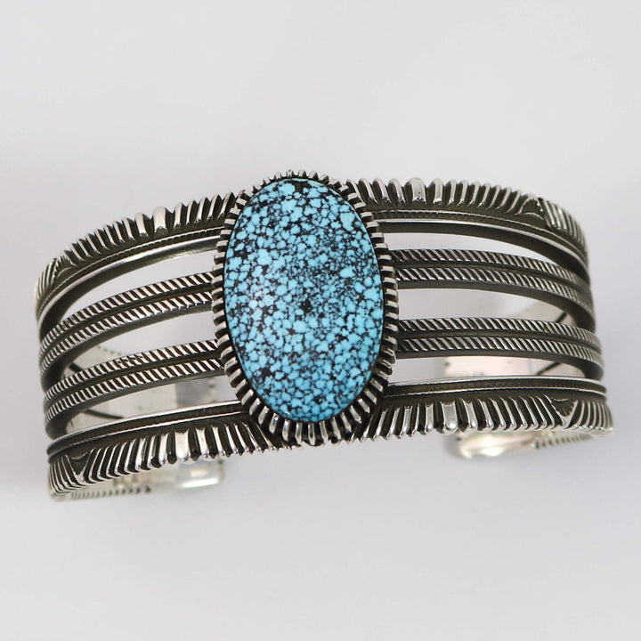 Spiderweb Kingman Turquoise Cuff by Ron Bedonie - Garland's