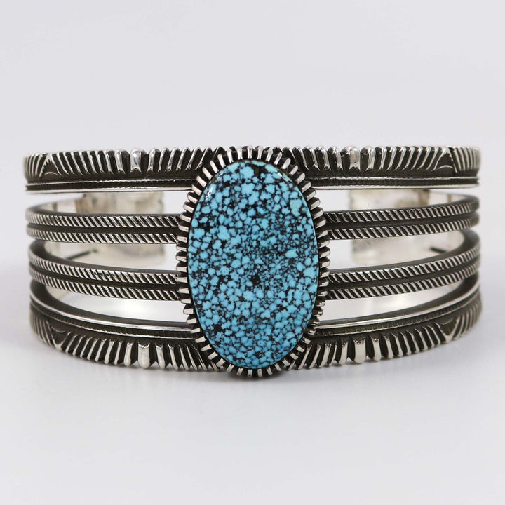 Spiderweb Kingman Turquoise Cuff by Ron Bedonie - Garland's