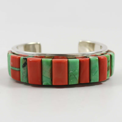 Variscite and Coral Cuff
