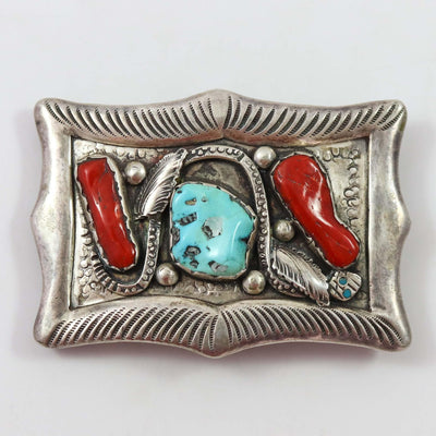 Turquoise and Coral Buckle by Vintage Collection - Garland's