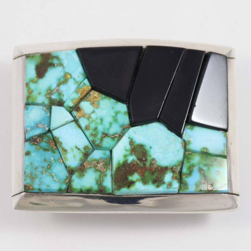 Turquoise and Black Jade Buckle by Na Na Ping - Garland&