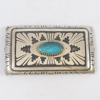 Sterling Silver Large Bear Belt Buckle by Tommy Singer, Navajo