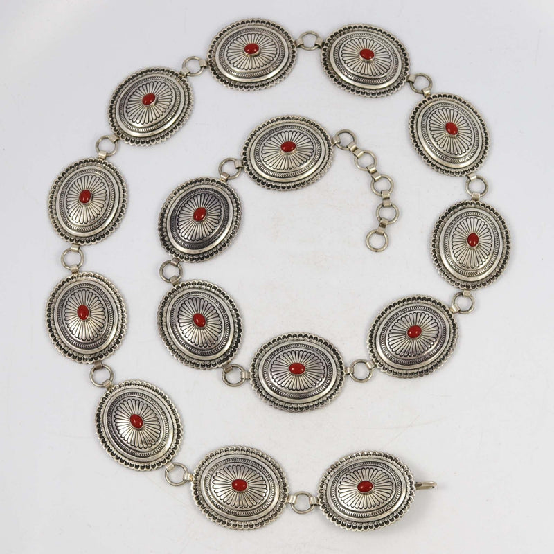 1990s Coral Link Concha Belt by Herbert Taylor - Garland&
