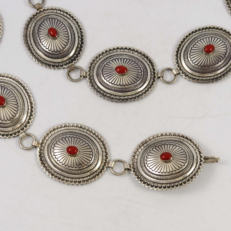 1990s Coral Link Concha Belt by Herbert Taylor - Garland&