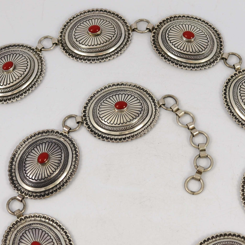 1990s Coral Link Concha Belt by Herbert Taylor - Garland&