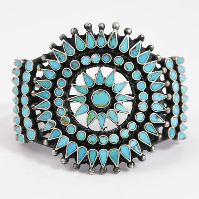 1970s Turquoise Inlay Cuff by Raymond Vandever - Garland's