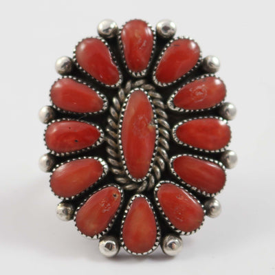 1960s Coral Cluster Ring by Alice Quam - Garland's