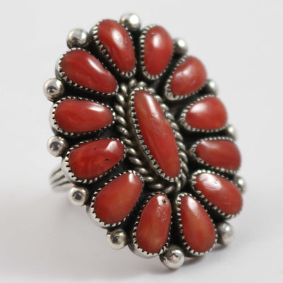 1960s Coral Cluster Ring by Alice Quam - Garland's