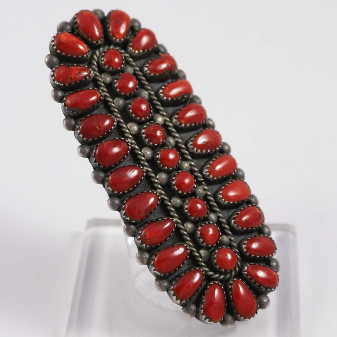 1960s Coral Cluster Ring by Fannie Weebothee Ondelacy - Garland's