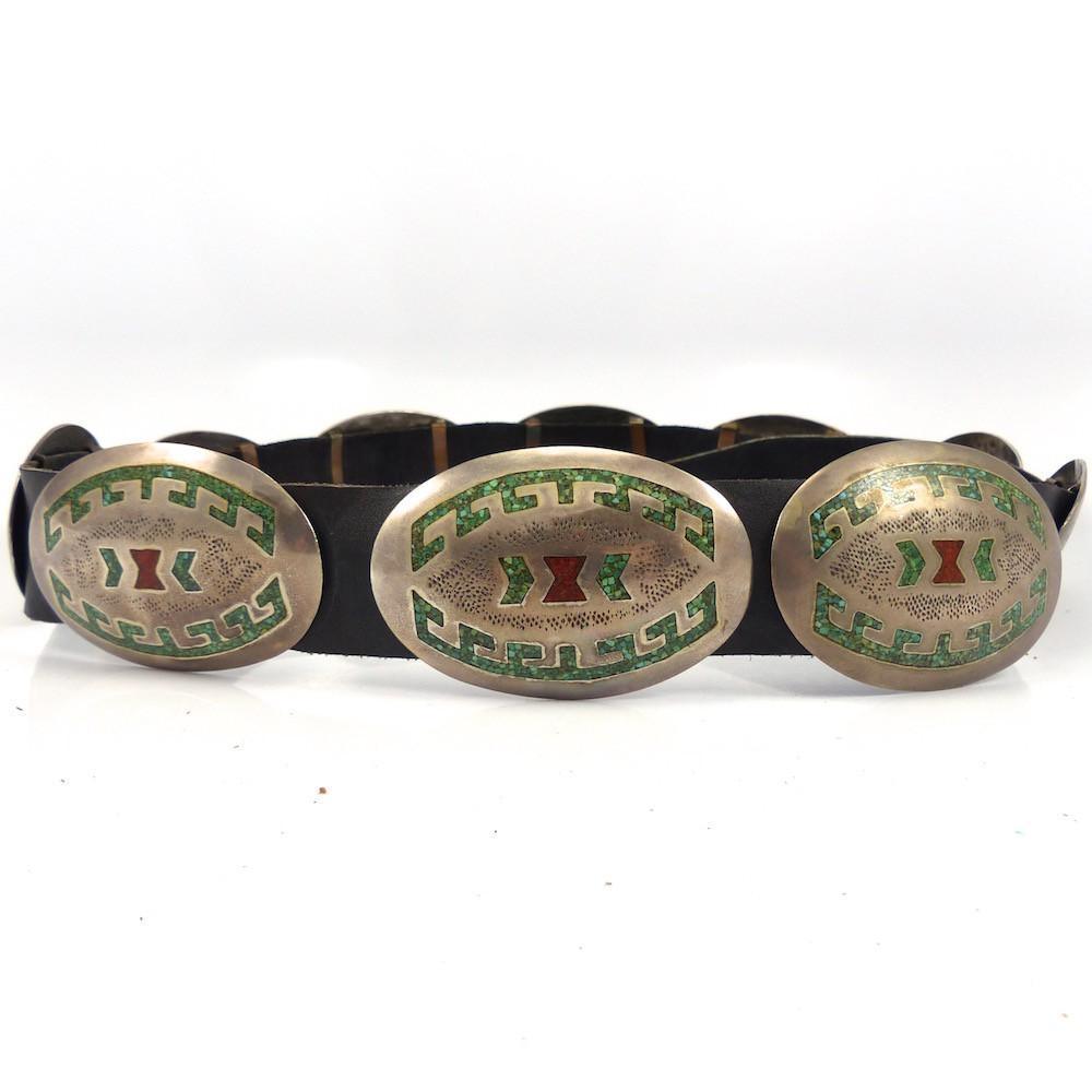 Chip Inlay Concha Belt by Joe Corbet - Garland's